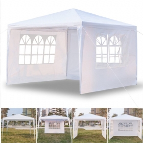 Us/uk/fr Direct Camping Survivals 3 X 3m Trostrani Vodootporni Šator Prijenosni Suncobran Sa Spiralnim Cijevima Prikladan Za Kampiranje Na Otvorenom Putovanje Bijeli