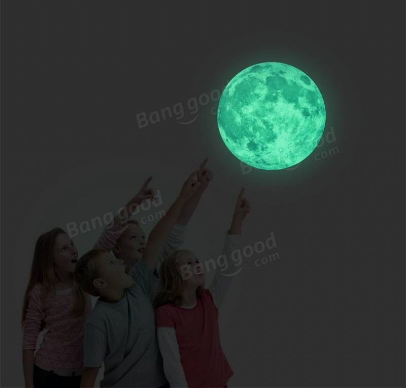30cm Šareni Veliki Mjesec Zidna Naljepnica Koja Se Može Ukloniti Svjetleće Naljepnice Koje Svijetle U Mraku Home Decor