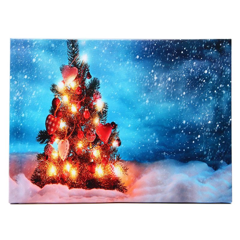 40 X 30 cm Upravljana Led Božićna Snježna Jelka Slika Na Platnu Zidna