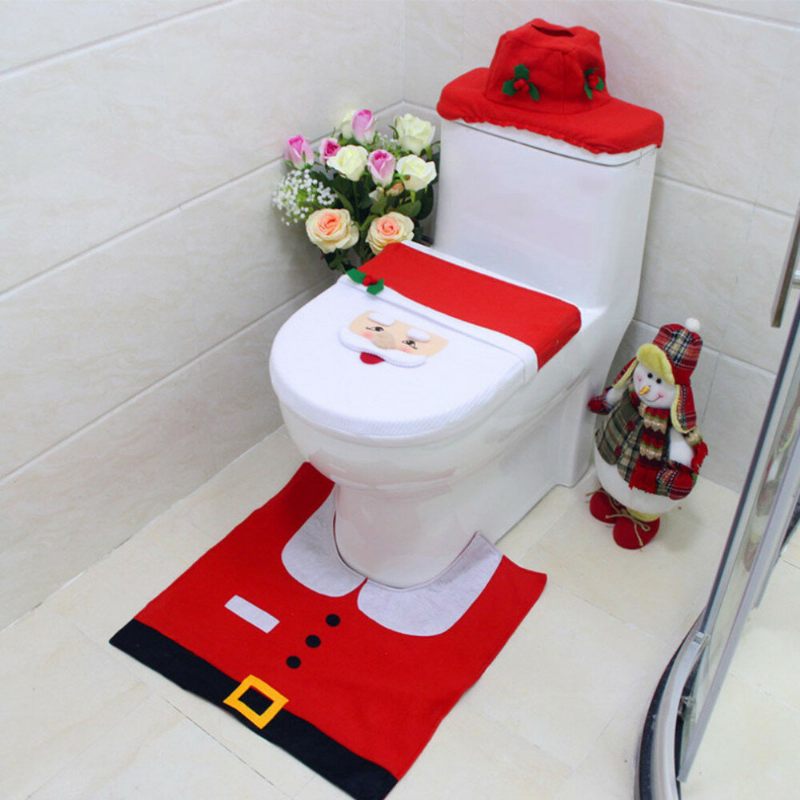 Božić Honana Bh227 Reindeer Navlaka Za Wc Sjedalo Sretan Djed Božićnjak Stol Decorations Rug Set