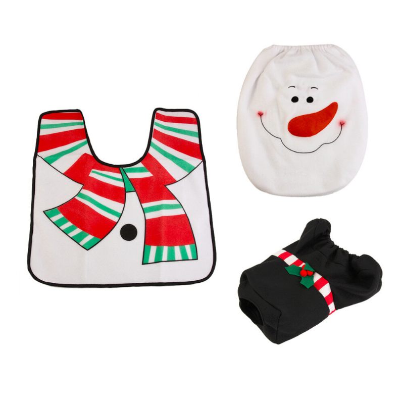 Božić Honana Bh227 Reindeer Navlaka Za Wc Sjedalo Sretan Djed Božićnjak Stol Decorations Rug Set