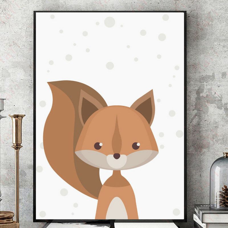 Cartoon Fox Animal Canvas Poster Nordic Art Prints Dekoracija Zidnih Naljepnica Za Dječju Sobu