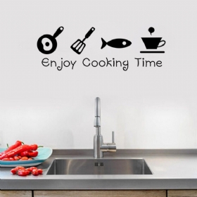 Crtani Film Enjoy Cooking Time Kitchen Wall Sticker Pvc Mural Art Decals Naljepnice Pozadina Home Decor