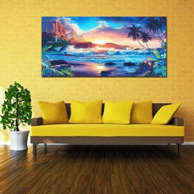 Home Decor Slike Na Platnu Zidna Umjetnost Moderni Krajolik Zalaska Sunca Drvo Na Plaži Poklon