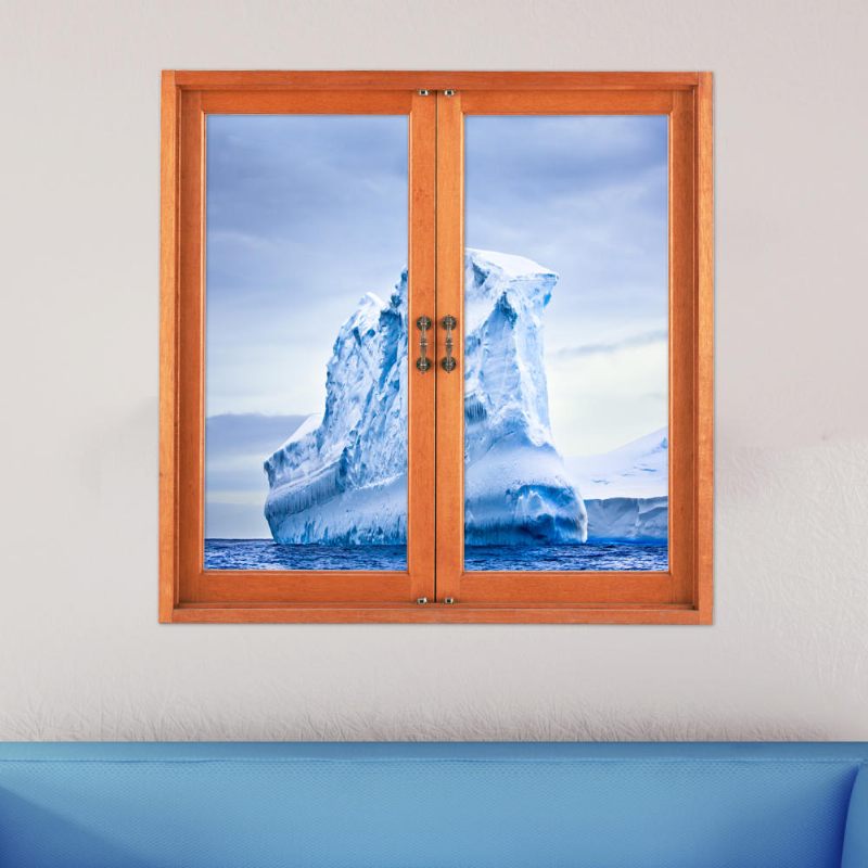 Iceberg 3d Umjetni Prozor Pogled 3d Zidne Naljepnice Hladna Barijera Pag Kućni Zidni Dekor Poklon