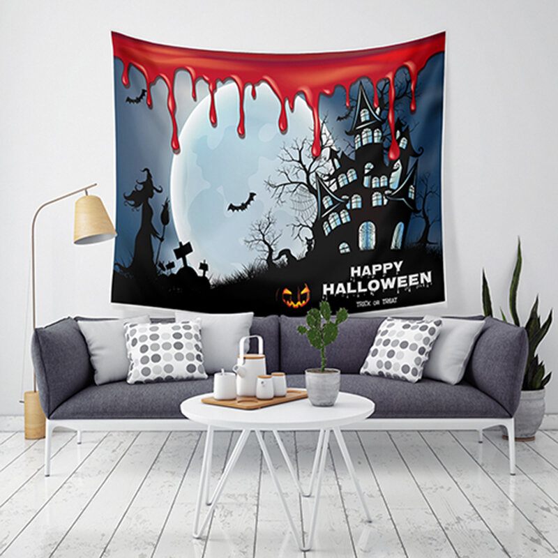 Lwg6 Halloween Tapiserija Pumpkin Print Viseća Wall Art Home Decor Decorations For