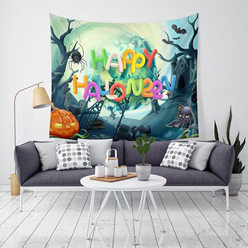 Lwg6 Halloween Tapiserija Pumpkin Print Viseća Wall Art Home Decor Decorations For