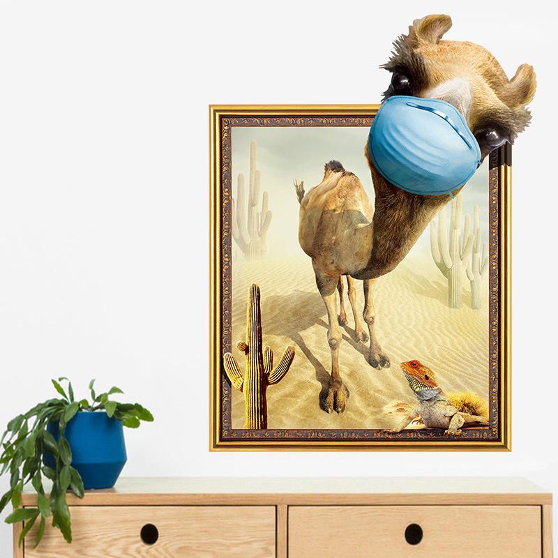 Miico Creative 3d Desert Camel Okvir Pvc Uklonjiva Dekorativna Naljepnica Za Zidna Vrata