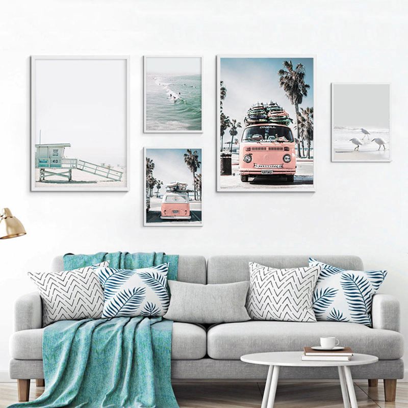 Sea Beach Landscape Nordic Poster Wall Art Prints Canvas Home Decorations Unframe