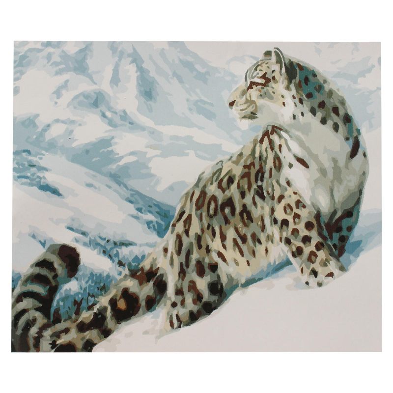 Snježni Leopard Diy Akrilne Boje Komplet Brojeva Uljane Slike Dekoracije Na Platnu