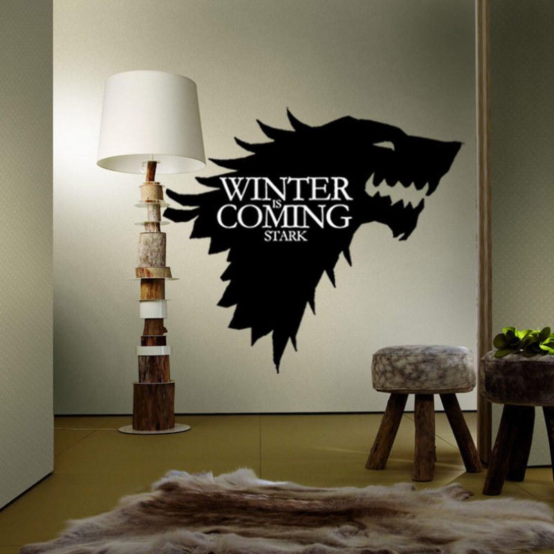 T-5 Game Of Thrones Stark Family Emblem Ice Wolf Zidne Naljepnice Gravirane