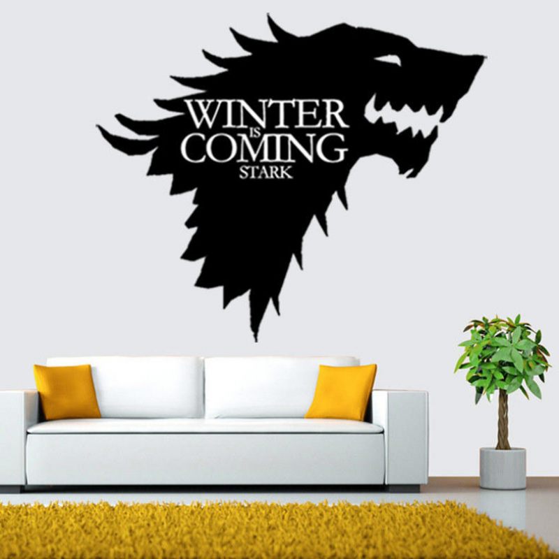 T-5 Game Of Thrones Stark Family Emblem Ice Wolf Zidne Naljepnice Gravirane