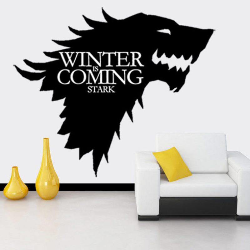 T-5 Game Of Thrones Stark Family Emblem Ice Wolf Zidne Naljepnice Gravirane