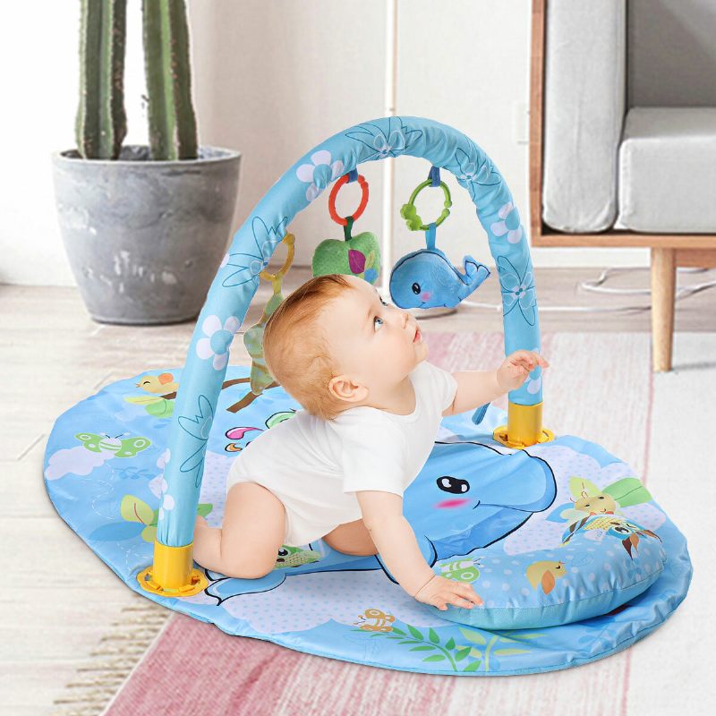 Baby Gym Play Mat Obrazovni Stalak Igračke Gym Mat S Glazbenim Svjetlima Tepih Za Bebe Poklon Za Djecu