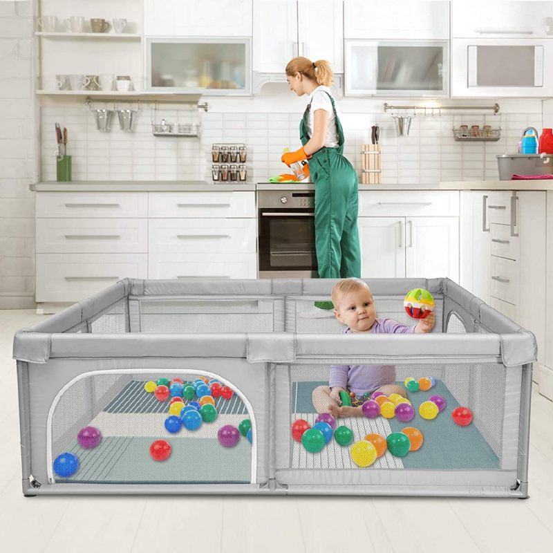 Bioby Dječja Ogradica Za Igranje 360° Široki Pogled Za Dječje Igralište Sigurnosna Za Anti-collosion Children Baby Ball Pool Activity Play Pen