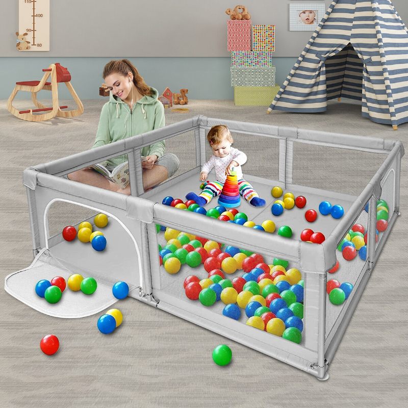 Bioby Dječja Ogradica Za Igranje 360° Široki Pogled Za Dječje Igralište Sigurnosna Za Anti-collosion Children Baby Ball Pool Activity Play Pen