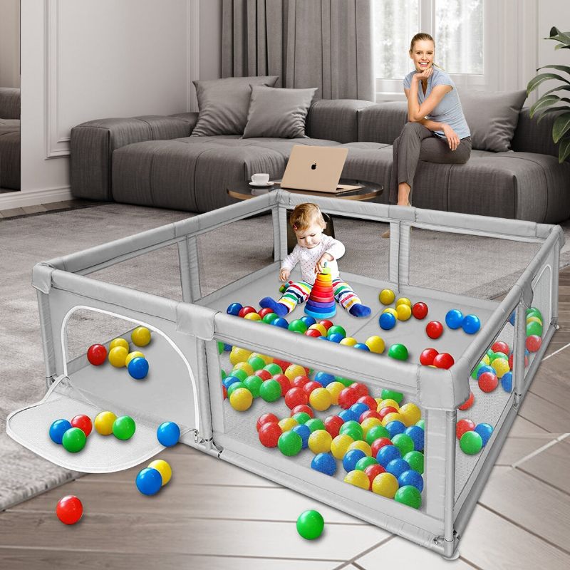 Bioby Dječja Ogradica Za Igranje 360° Široki Pogled Za Dječje Igralište Sigurnosna Za Anti-collosion Children Baby Ball Pool Activity Play Pen