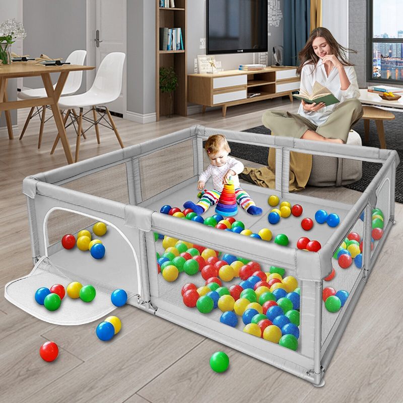 Bioby Dječja Ogradica Za Igranje 360° Široki Pogled Za Dječje Igralište Sigurnosna Za Anti-collosion Children Baby Ball Pool Activity Play Pen