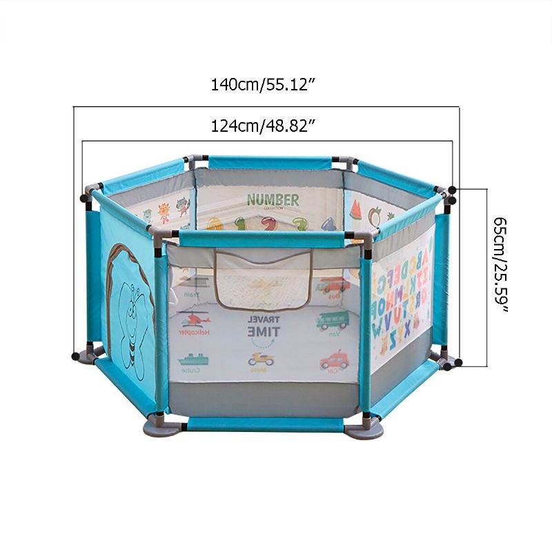 Dječja Ogradica Od 65 cm Prijenosno Veliko Igralište Za Unutarnje I Vanjske Aktivnosti Dječji Centar S Mrežicom I Uzorkom Za Učenje Za Dojenčad I Malu Djecu