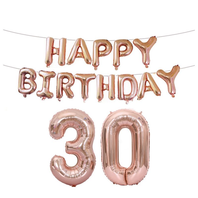 18/21/30/40/50/60. Rose Gold Happy Birthday Folijski Balon Banner Kit Dekoracije Za Zabavu