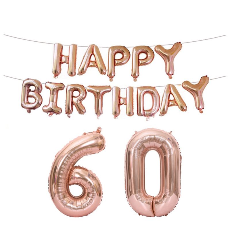 18/21/30/40/50/60. Rose Gold Happy Birthday Folijski Balon Banner Kit Dekoracije Za Zabavu