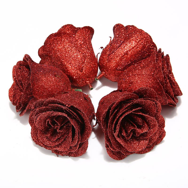 30kom Umjetni Cvijet Ruže Kristalni Zlatni Prah Poklon Ukrasi Za Valentinovo