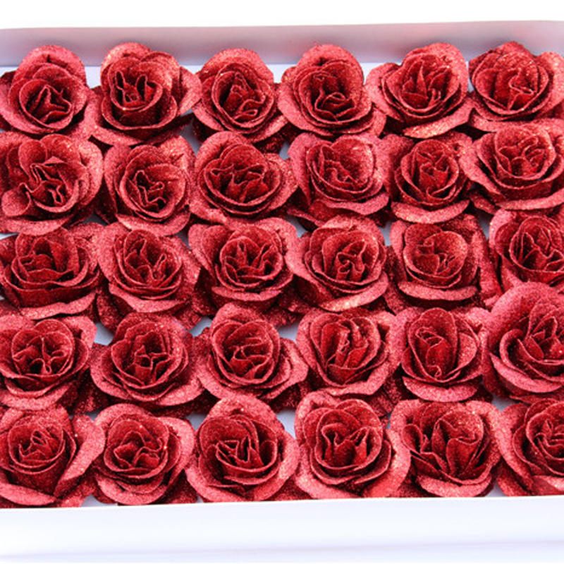 30kom Umjetni Cvijet Ruže Kristalni Zlatni Prah Poklon Ukrasi Za Valentinovo