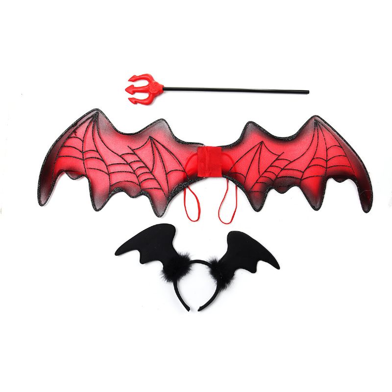 3pcs Halloween Decoration Wings + Traka Za Kosu + Vilica Igračke Cosplay Party