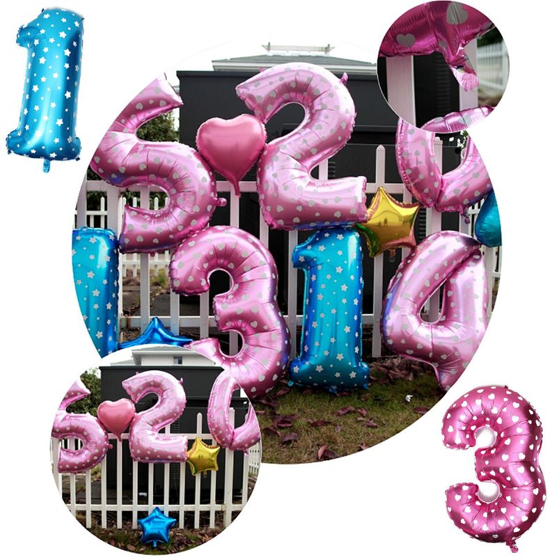 40-inčni Balon S Brojevima Od Aluminijske Folije U Obliku Srca Uzorak Dekoracija Za Vjenčanje Za Valentinovo