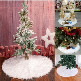90cm Snježna Plišana Suknja Za Božićno Drvce Podna Podloga Prekrivač Božićni Ukrasi Za Zabavu