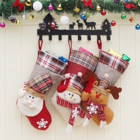 Božićna Vrećica Za Slatkiše Čarapa Djed Mraz Poklon Kuglica Ukrasi Za Božićno Drvce Dekoracija