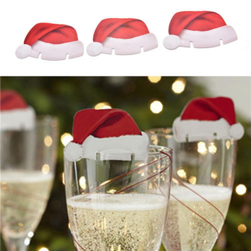 Božićne Kartice Od 10 Komada Za Stol Poklopci Za Čaše Za Šampanjac I Vino Dekoracije Za Blagdane