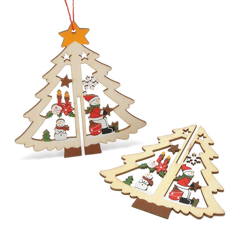Božićni 3d Drveni Privjesak Zvjezdano Zvono Ukrasi Za Drvce Za Kućne Zabave Darovi Za Djecu