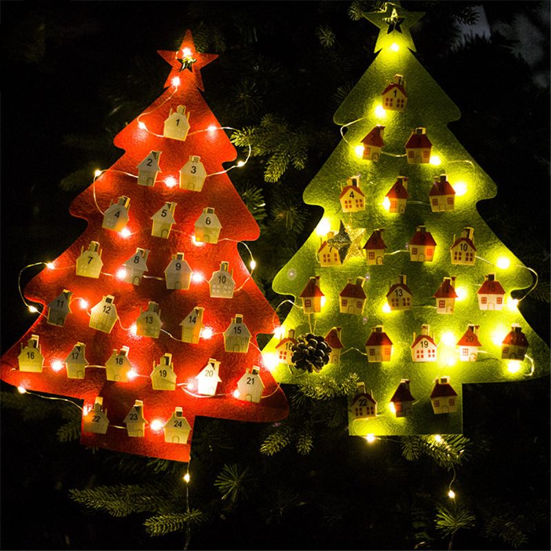 Božićni Ukrasi Djed Mraz Kalendar Drveće Štipaljke Viseći Ukras