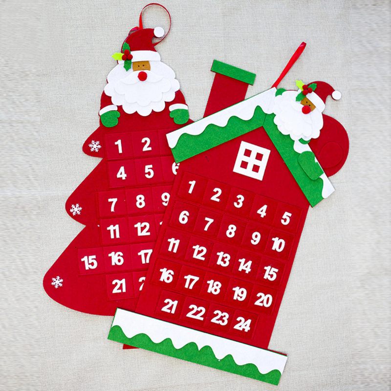 Božićno Drvce Advent Kalendar Felt Tkanina Blagdansko Odbrojavanje Božićni Izložbeni Ukras