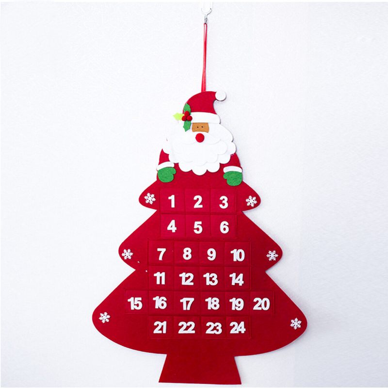 Božićno Drvce Advent Kalendar Felt Tkanina Blagdansko Odbrojavanje Božićni Izložbeni Ukras