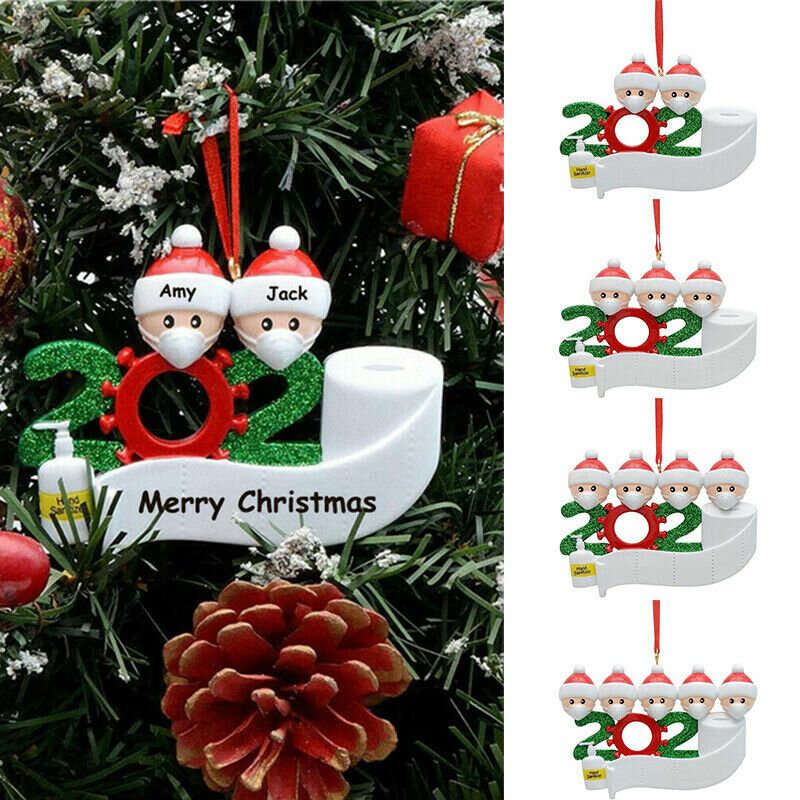 Božićno Obiteljsko Drvce Djed Božićnjak Viseći Obiteljski Ukrasi Darovi
