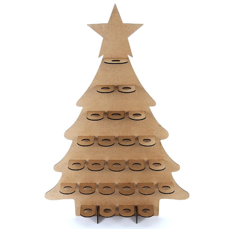 Drveni Obiteljski Adventski Kalendar Božićno Drvce Stalak Za 25 Čokolada Diy Ukrasi