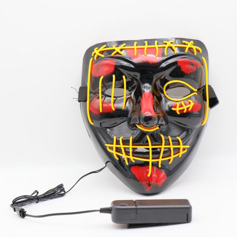 Halloween Led Višebojna Svjetleća Maska Osvijetli Masku Purge Movie Costume Party