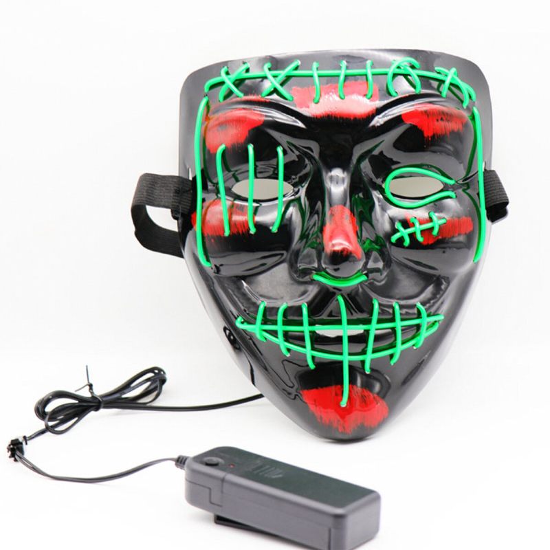 Halloween Led Višebojna Svjetleća Maska Osvijetli Masku Purge Movie Costume Party