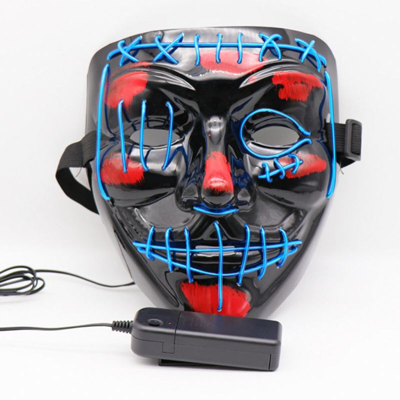 Halloween Led Višebojna Svjetleća Maska Osvijetli Masku Purge Movie Costume Party