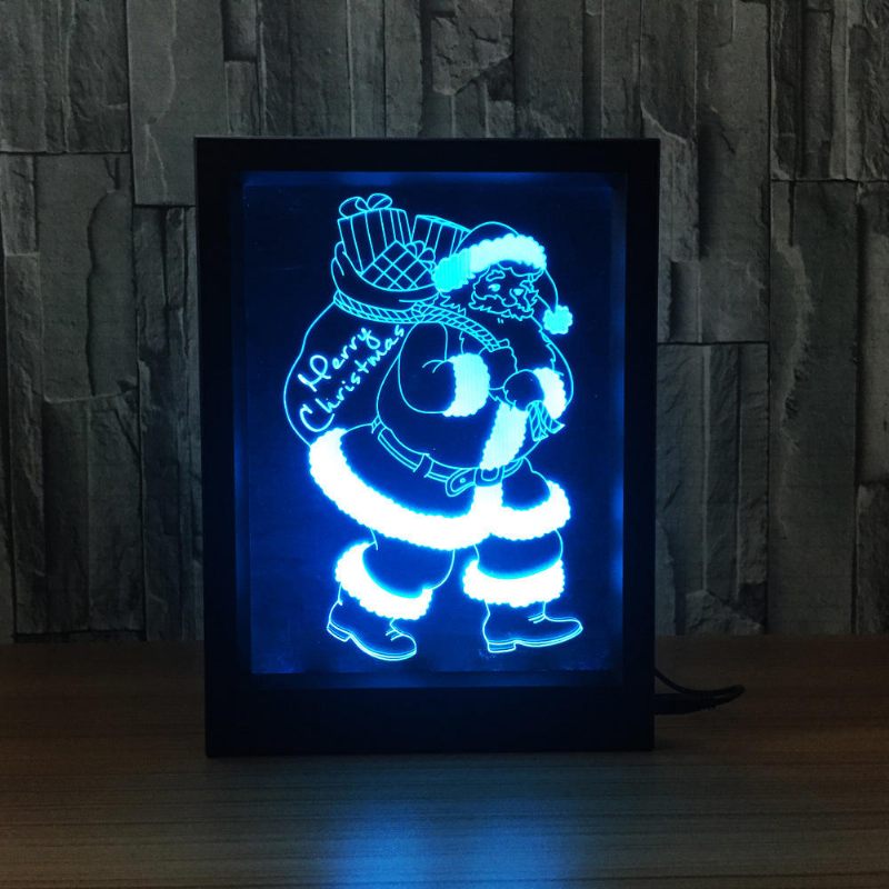 Led 3d Božićni Šareni Okvir Za Fotografije Noćna Svjetla 7 Boja Promjena Daljinskog Upravljača Desk Lampa