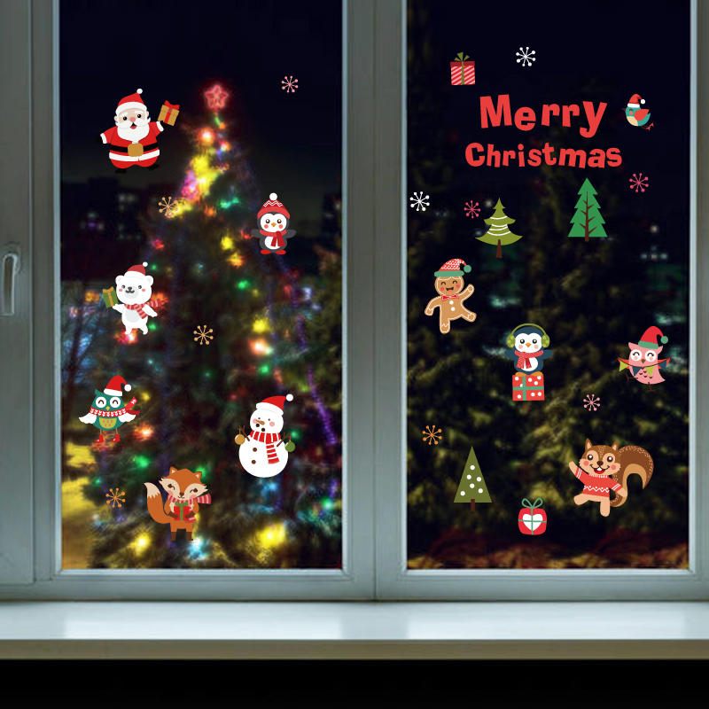 Miico Sk6038 Božićna Naljepnica Novetly Crtane Zidne Naljepnice Za Božićnu Zabavu U Dječjoj Sobi