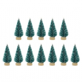 Mini Božićno Drvce Od 12 Komada Sisal Silk Cedar Decor Malo Zlatno Srebrno Plavo Zeleno Bijelo