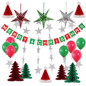 Sretan Božić Kape Drveće Okrugli Baloni Od Lateksa Djed Božićnjak Dekoracije Doma Za Zabavu