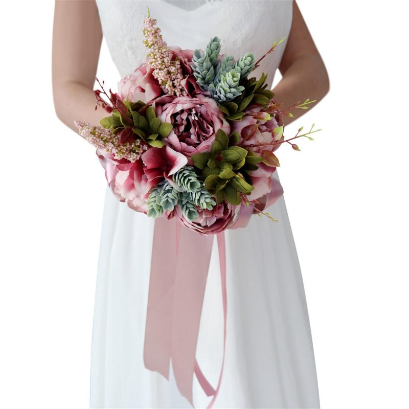 Vjenčani Svadbeni Buketi Ručno Izrađeni Ukrasi Od Umjetnog Cvijeća Dodaci Za Mladenke