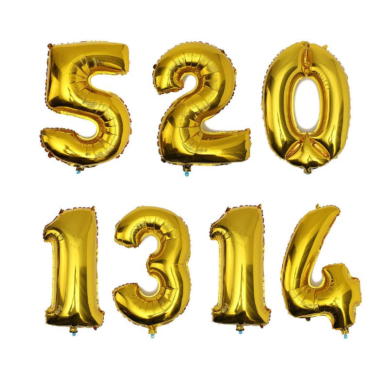 Zlatno Srebrni Balon Od Folije S Brojevima Dekoracija Za Vjenčanje I Rođendan