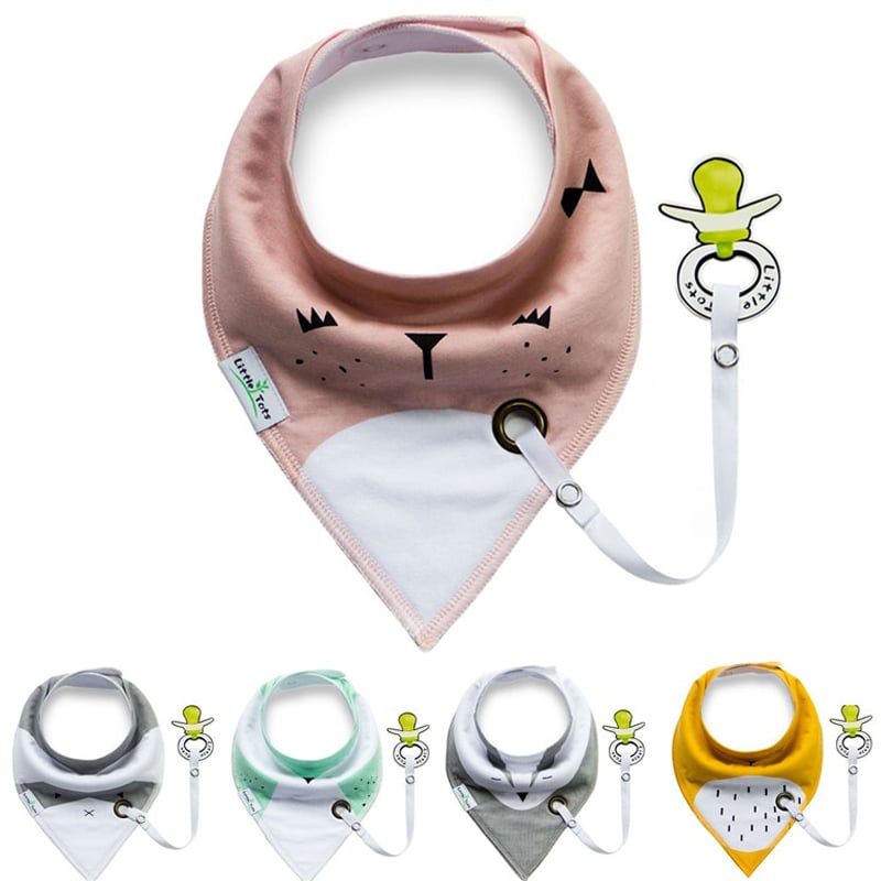 Baby Bandana Bibs Pakiranje Od 5 Komada S Držačem Za Dudu