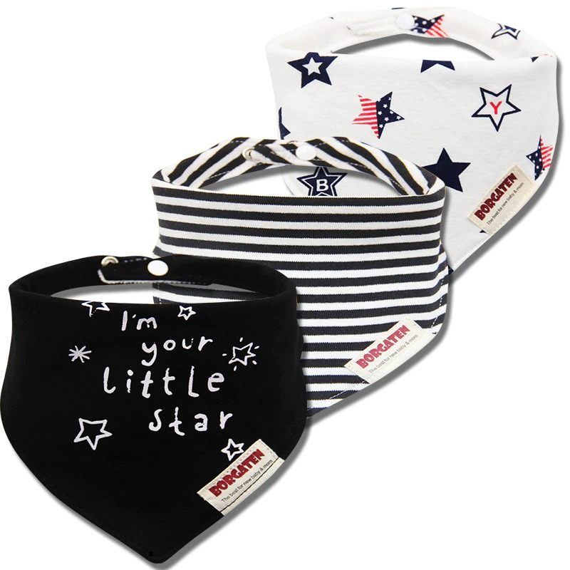 Muslin Baby Bandana 3pcs Set Bibs Višenamjenski Šal Super Mekan