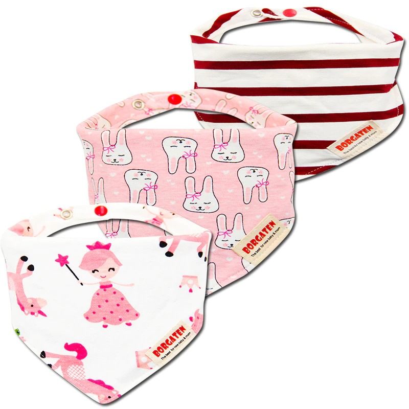 Muslin Baby Bandana 3pcs Set Bibs Višenamjenski Šal Super Mekan